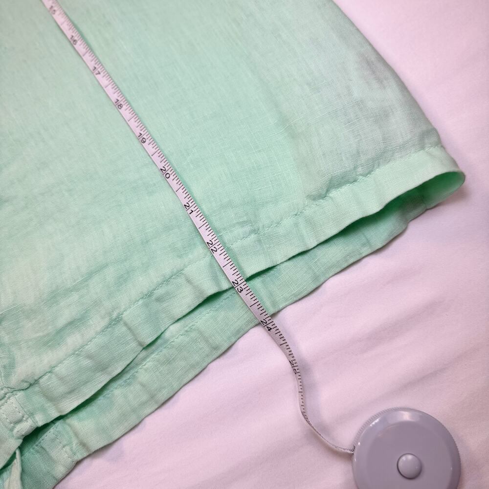 C&C California Women’s Blouse Mint Green 100% Linen Women’s Large Lagenlook - Picture 12 of 12